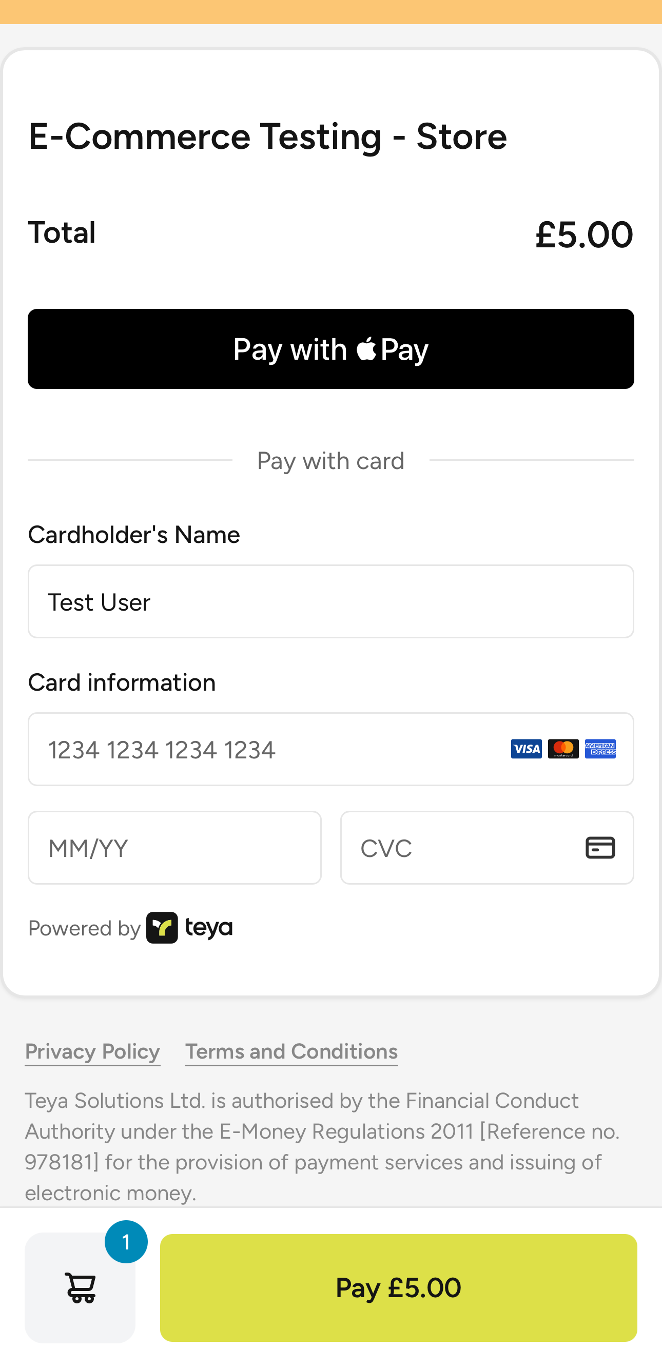 Payment form